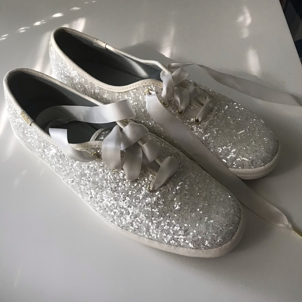 Keds x Kate Spade glitter sneakers. Size 9